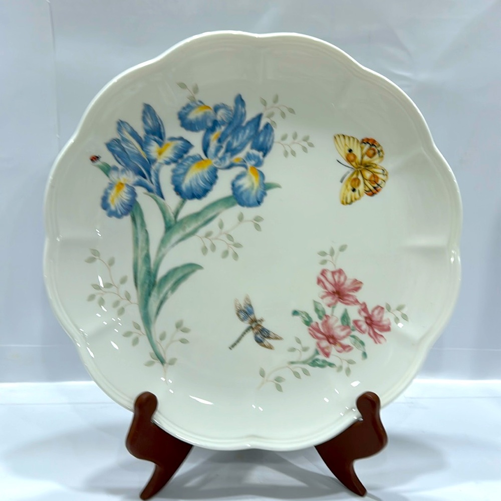 Lenox Butterfly Meadow Orange Sulfur 11” Dinner Plate. Made in USA. A2399.